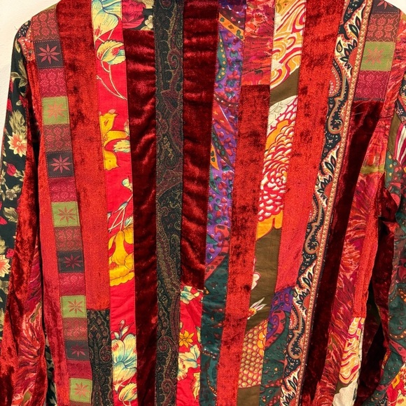 Coldwater Creek Boho Velvet Patchwork Sequin Jacket Size Small Petite - Picture 11 of 11